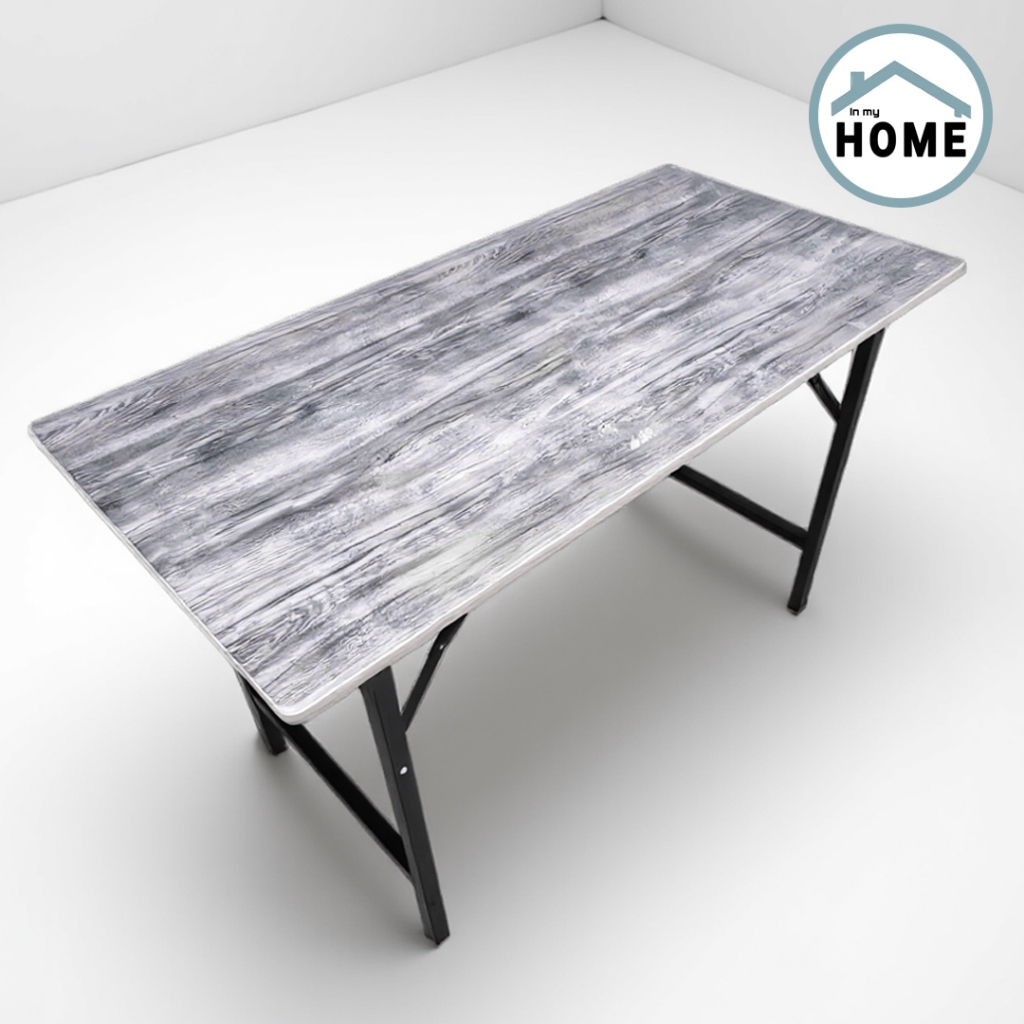 Inmyhomeโต๊ะพับอเนกประสงค์ สีโอ๊คเทาลายไม้ ขนาด60x90x75cm.(เพิ่มการแพคหนาแน่นยิ่งขึ้น)
