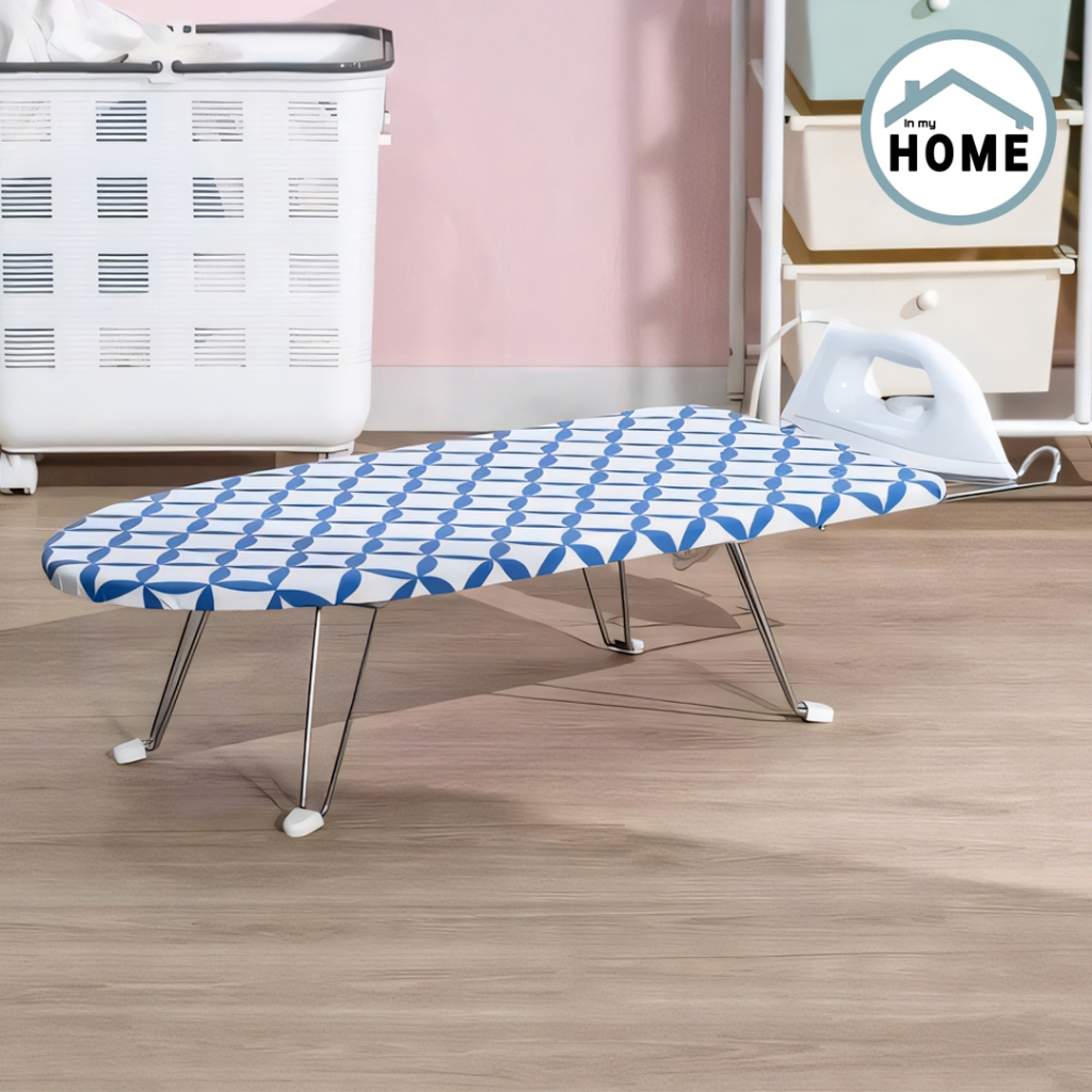 Inmyhomeโต๊ะรีดผ้า รุ่นขาหนีบสปริง แข็งแรงทนทาน *คละลาย-คละสี*