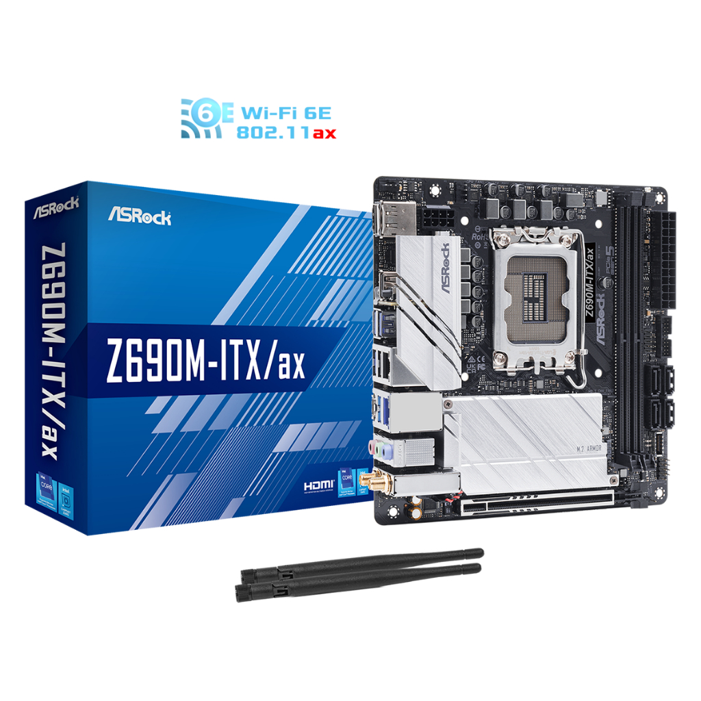 MAINBOARD (เมนบอร์ด) 1700 ASROCK Z690M-ITX/AX WIFI (DDR4) [Mini-ITX] ตัวท็อป พร้อมส่ง
