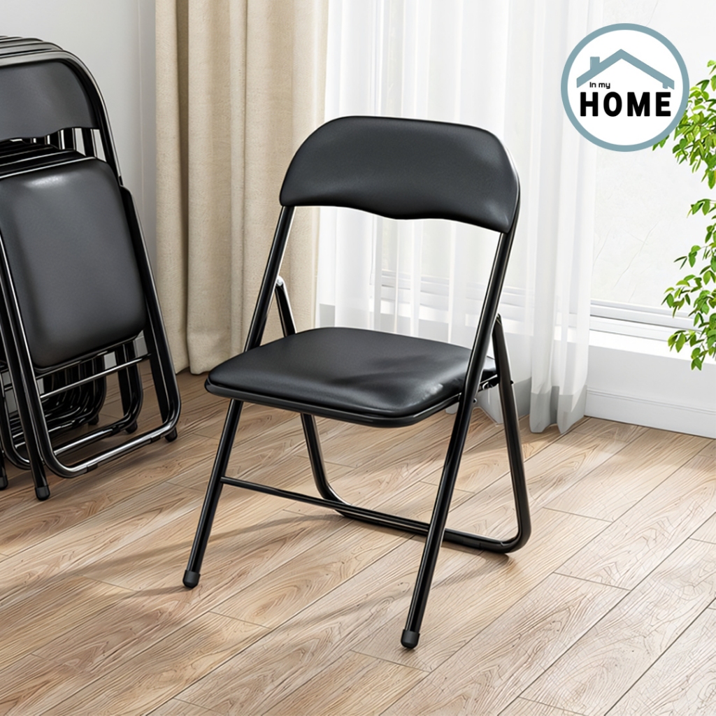 Inmyhomeเก้าอี้พับอเนกประสงค์ เก้าอี้เบ้นซ์ สีดำ