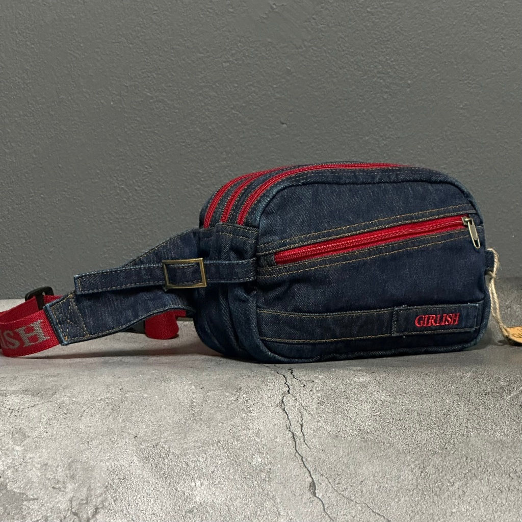 AEIOU No.317 Girlish คาดเอว Zip Sport ลิขสิทธิ์แท้ (กว้าง9.5นิ้ว สูง6นิ้ว)