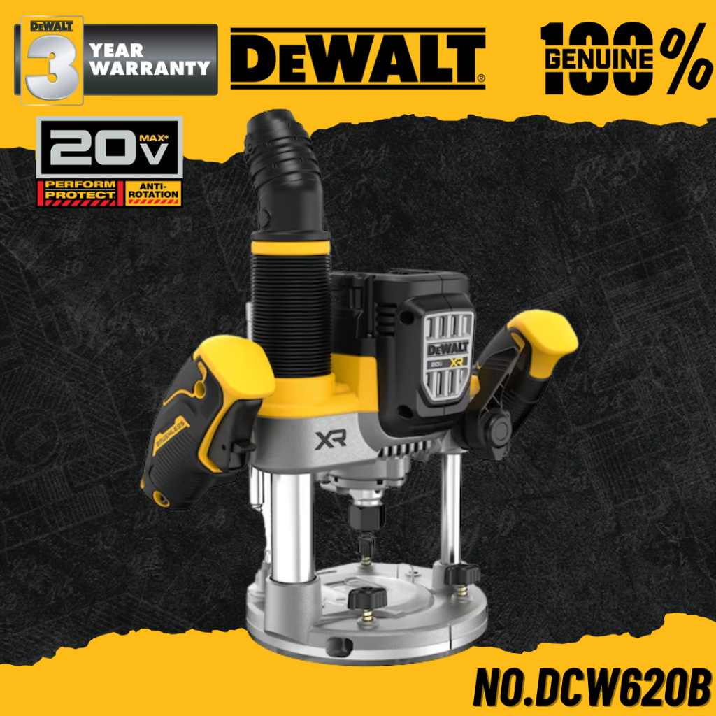 DEWALT เร้าเตอร์ไร้สาย 20V Max 1/2" 2-1/4แรงม้า No.DCW620B (เครืองเปล่า)