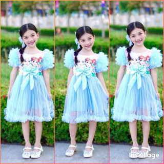 ชุดเจ้าหญิง ชุดเด็ก ไหล่ฟูๆ 2-7 ขวบ(103)