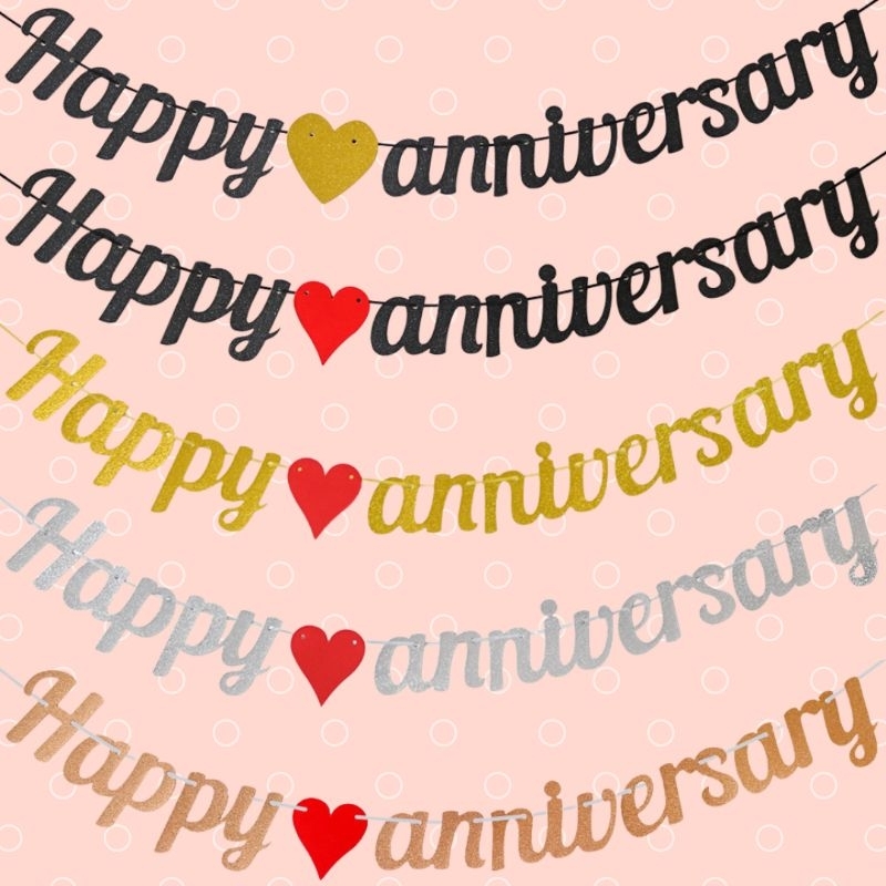 💖 ป้ายกระดาษ Happy Anniversary