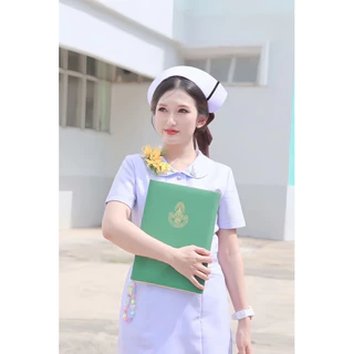 จัดส่งฟรี🔥ไม่มีขั้นต่ำ🔥 หมวกผู้ช่วยพยาบาล (PN) (แบบพับสำเร็จ) แถบตรง