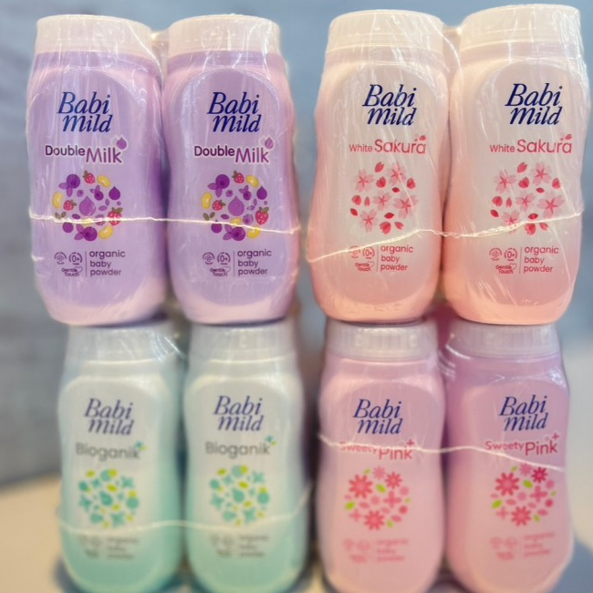 (ยกแพ็ค)  Babi Mild ผลิตภัณฑ์แป้ง เบบี้มายด์ มี 4 สูตร 45 กรัม x 6 ขวด