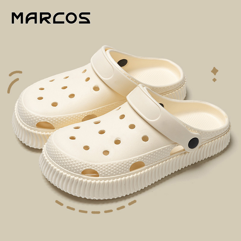 MARCOS รองเท้าผู้หญิงมีรู รองเท้ารัดส้นผู้หญิง รองเท้าผู้หญิงมีรู รองเท้าแตะฤดูร้อน นุ่มสบายสุดๆ รองเท้าแตะกันลื่น สำหรั
