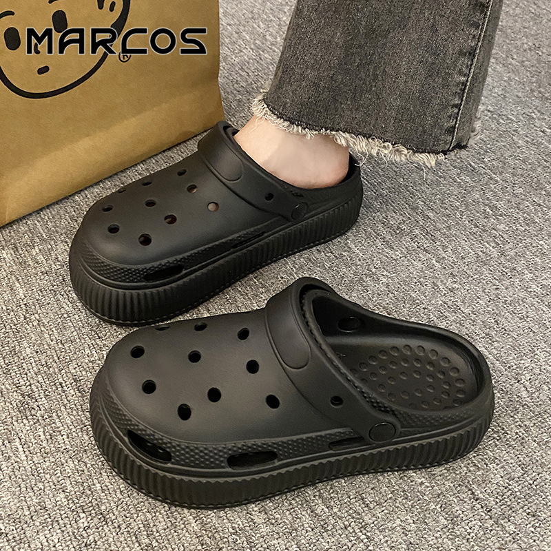 MARCOS รองเท้าผู้หญิงมีรู รองเท้ารัดส้นผู้หญิง รองเท้าผู้หญิงมีรู รองเท้าแตะฤดูร้อน นุ่มสบายสุดๆ รองเท้าแตะกันลื่น สำหรั