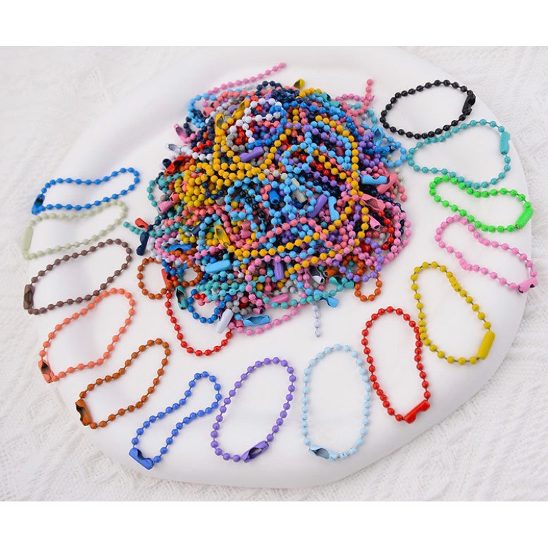 โซ่ไข่ปลา คละสี/สีเงิน แพ็ค 100 ชิ้น พวงกุญแจ ไข่ปลา พร้อมส่งจากไทย