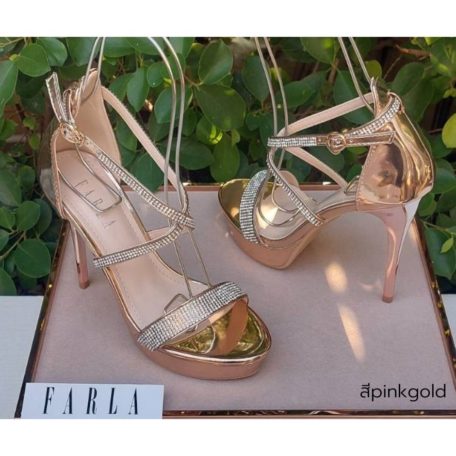 FARLA พร้อมส่ง รองเท้าส้นสูง 5นิ้วเสริมหน้า1นิ้ว