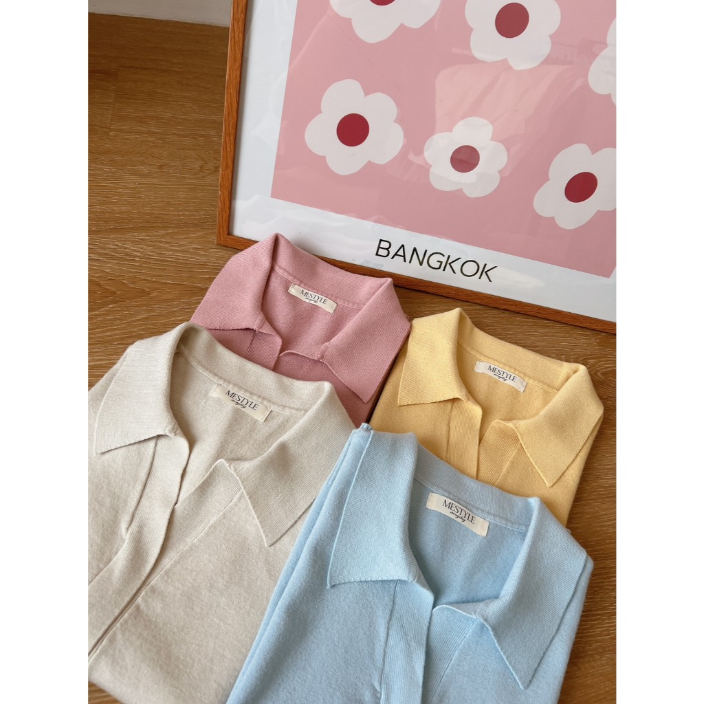 bristol knit top 450 เสื้อไหมพรม ทรงตรงสวย ไม่บางไม่รัด ดีงาม เหมาสี