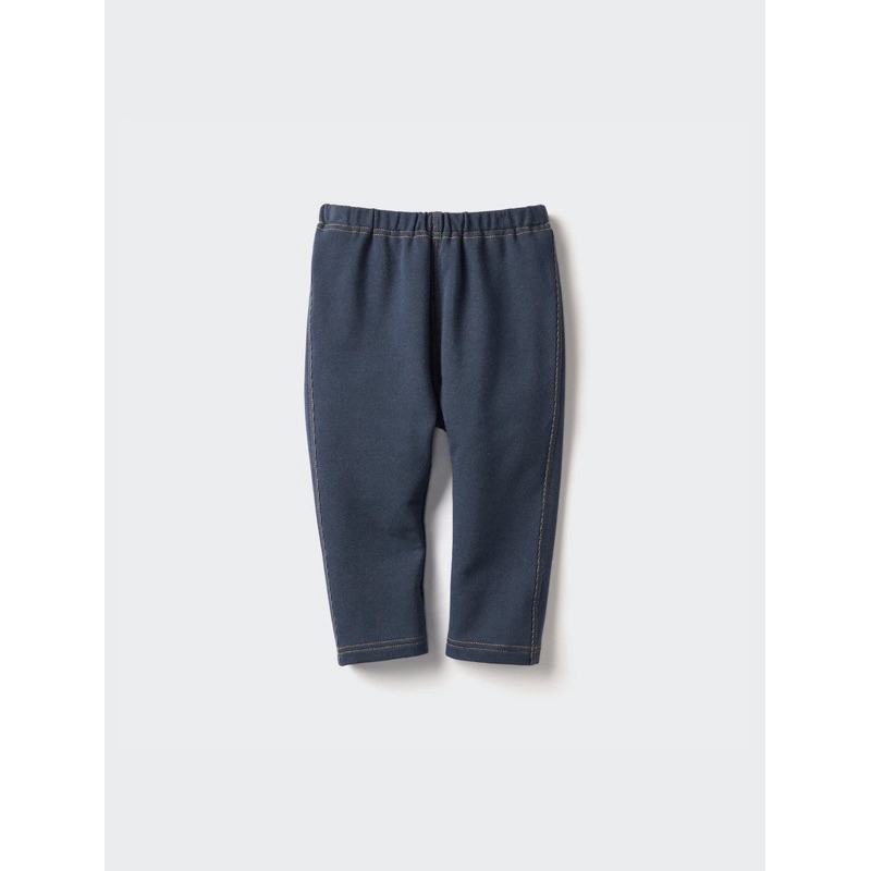 Uniqlo กางเกงเลกกิ้ง ทรงปกติ ผ้านิ่ม สียีน์เดนิม ของแท้ ใหม่ พร้อมส่ง