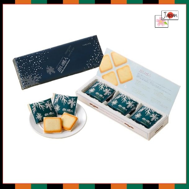 ISHIYA ขนมคุกกี้ชิโรอิโคอิบิโตะ ไส้ไวท์ช็อกโกแลตจากฮอกไกโด 9 ชิ้น ลังดือชา ของฝากญี่ปุ่นชื่อดัง