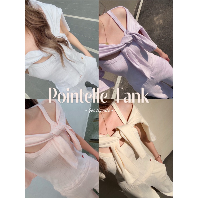 Goodly.nita - Tank Top- พร้อมส่ง เสื้อกล้ามฉลุติดโลโก้น่ารักใส่สบาย