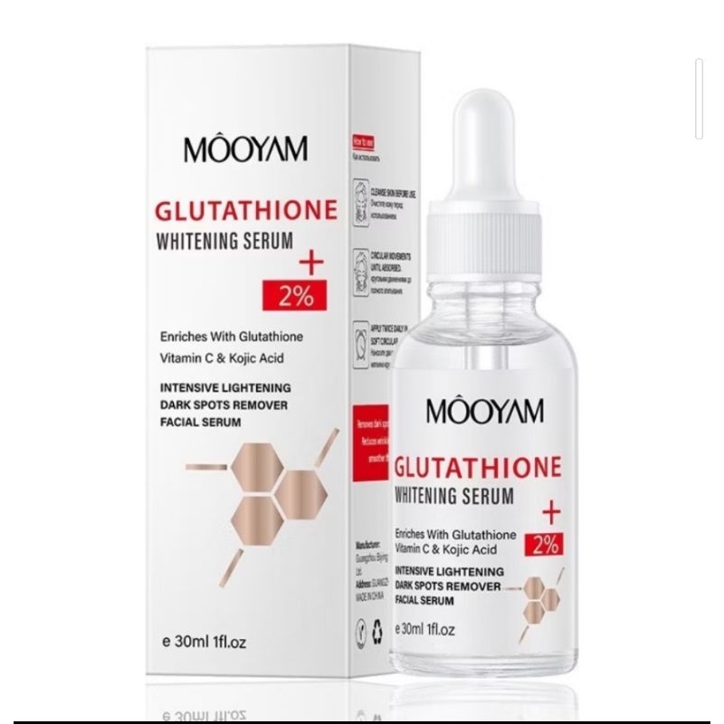 Mooyam Glutathione whitening serum 30ml เซรั่มกลูต้าไธโอน หน้าขาวใส ลดหมองคล้ำ ลดจุดด่างดำ