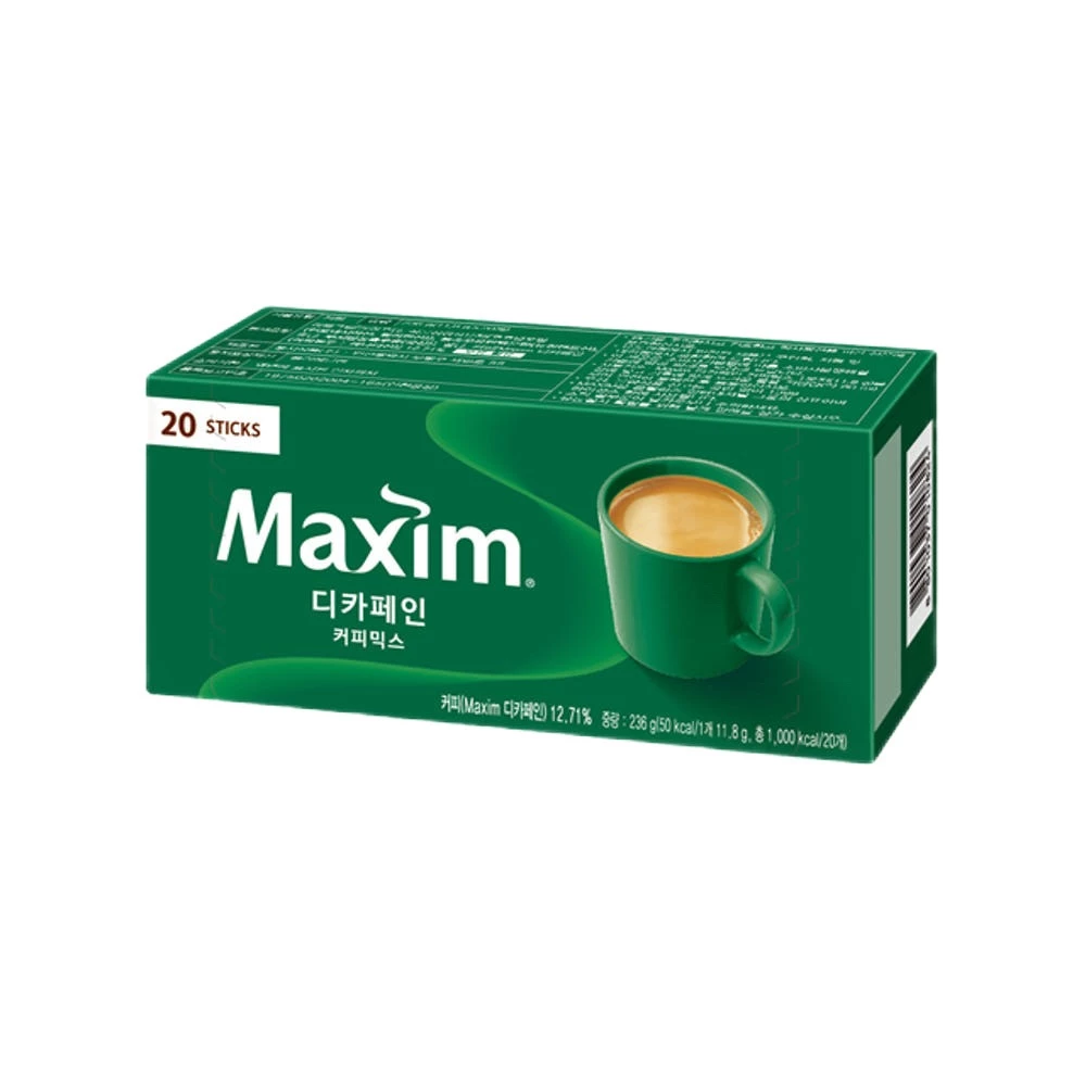 [ของแท้] 맥심디카페인 Maxim Decaffeinated Coffee (กาแฟ 3 in 1 สูตรไม่มีคาเฟอีน 20 ซอง) 236g