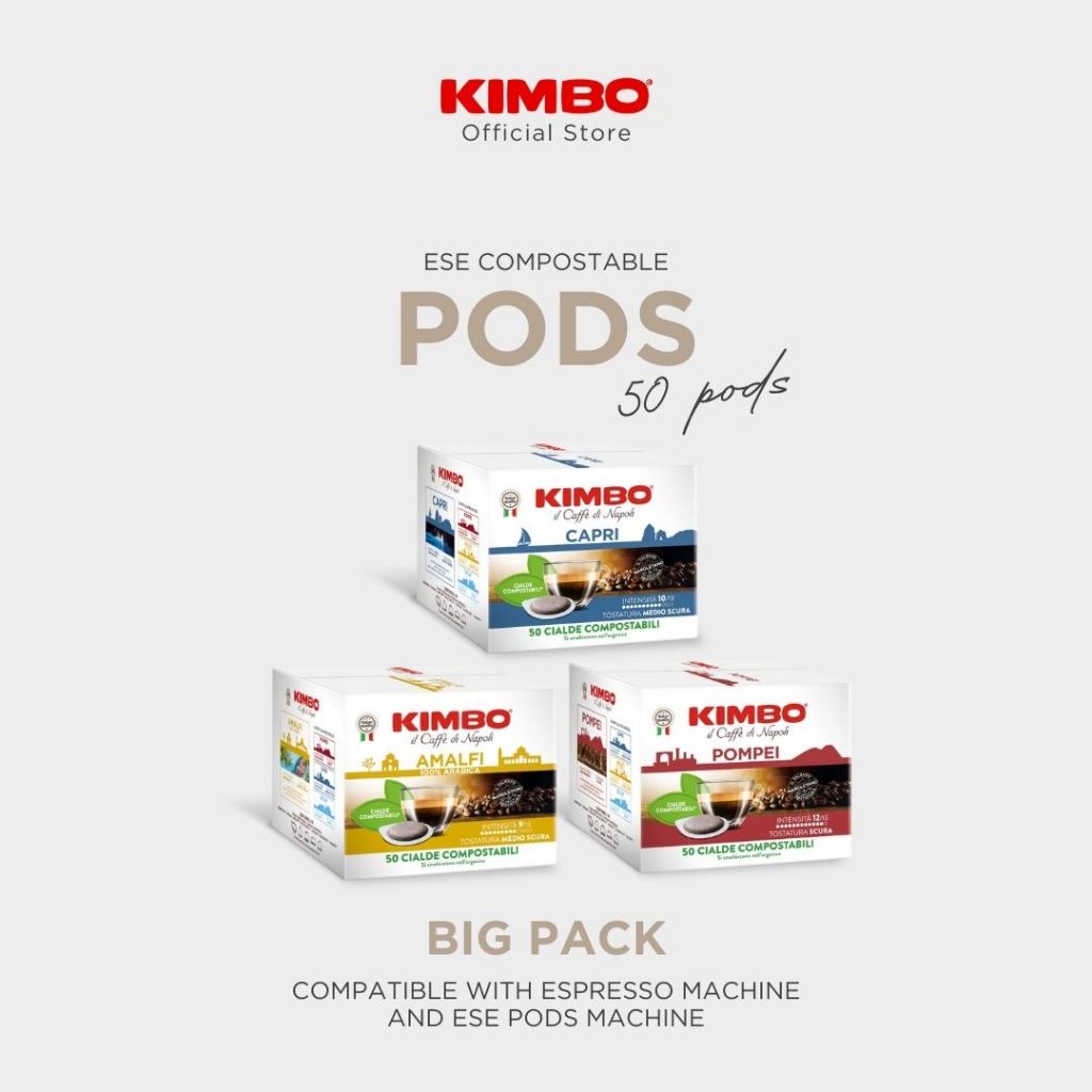 Kimbo ESE Coffee Pods Big Pack กาแฟคิมโบ แบบพ็อดส์ แพ็คใหญ่ (50 พ็อดส์ต่อกล่อง) Imported from Italy