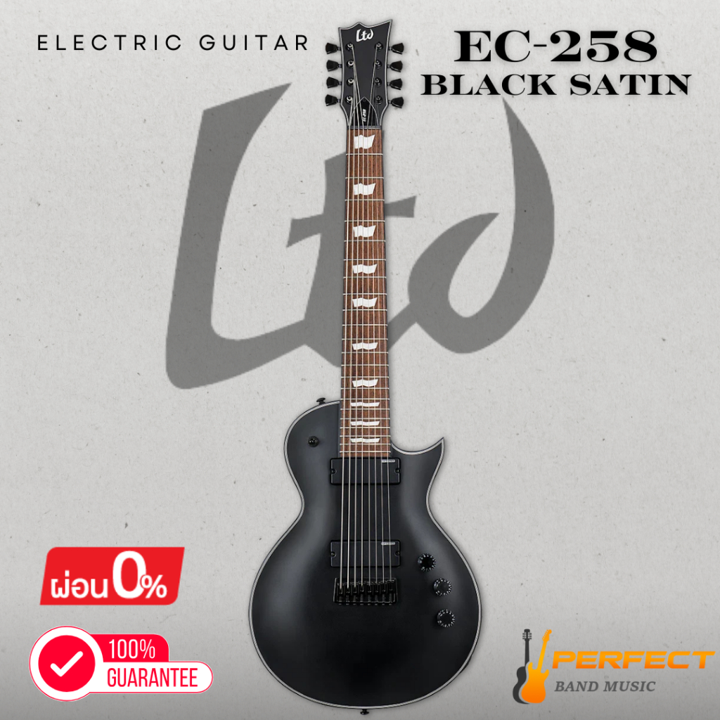 กีตาร์ไฟฟ้า LTD EC-258 Black Satin Electric Guitar [ผ่อน 0% 10เดือน]