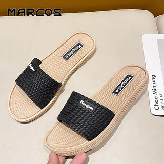 MARCOS รองเท้าแตะผู้หญิง รองเท้าแตะ รองเท้าแตะถักแสนสบาย นุ่มน่าสัมผัส ไม่บาดเท้า.