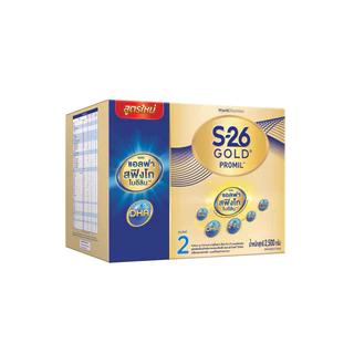 นมผง S-26 GOLD® PROMIL™ (2,500g) เอส-26 โกลด์® โปรมิล ผสมแอลฟา สฟิงโกไมอีลิน™ สูตร 2 (2,500 กรัม)