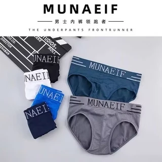 【แพ็ก 5/10ตัว】กางเกงในชาย ขาเว้า MUNAFIE เนื้อผ้านิ่มบางเบาไม่มีถุงซิป MW036