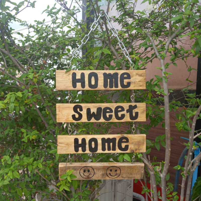 ป้ายตกแต่งพร้อมโซ่ home sweet home กว้าง