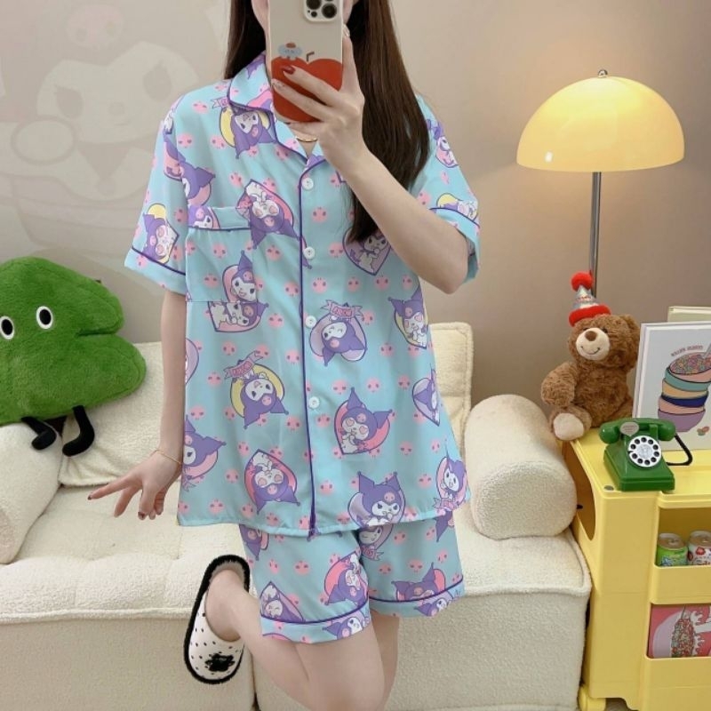 ชุดนอนน่ารักemoji)พร้อมส่งไหมอิตาลี(emoji) 
(emoji)แขนสั้น + ขาสั้น