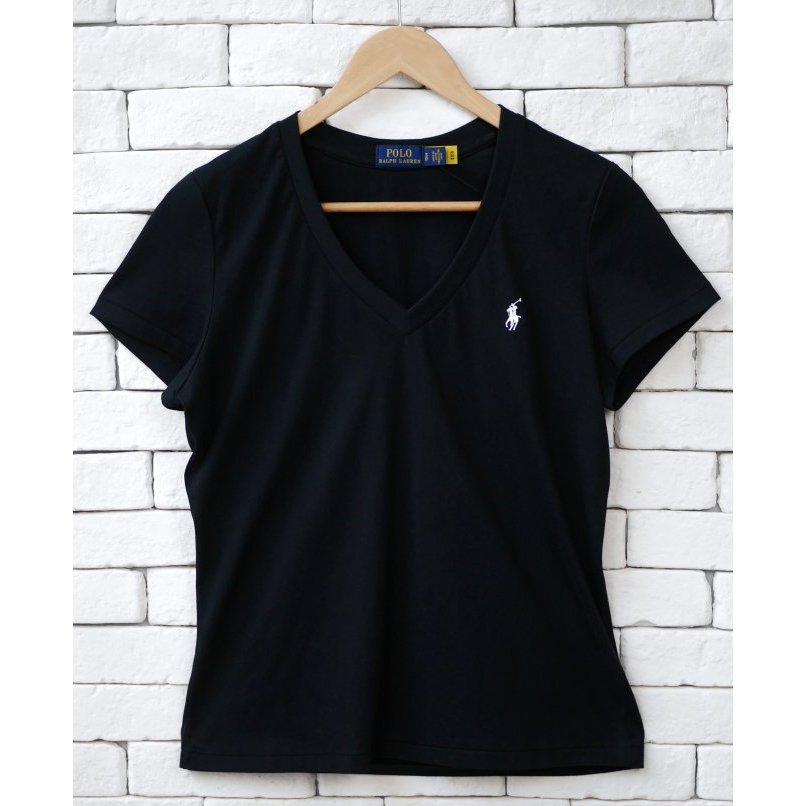 POLO RALPH LAUREN WOMEN COTTON JERSEY V-NECK TEE