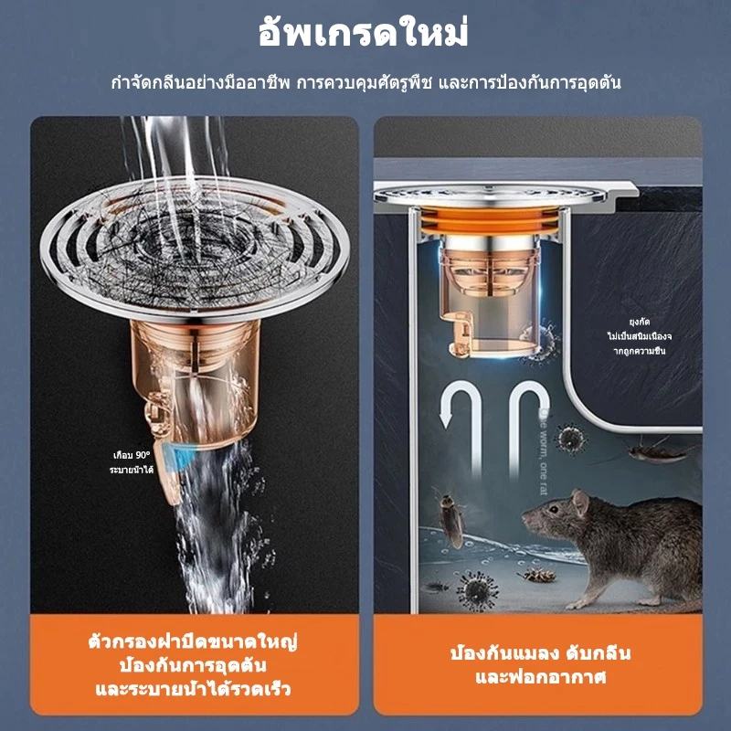 ตะแกรงกันกลิ่น กันกลิ่นท่อระบายน้ำ ป้องกันเศษผม หรือวัตถุแปลกปลอมไหลเข้าสู่ท่อระบายน้ำ ฝักบัว ที่กรองท่อระบายน้ําห้องครั