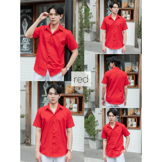 เสื้อเชิ้ตแขนสั้นชาย เชิ้ตคอปก ผ้าOXFORD หลากสี Sz.40-48
