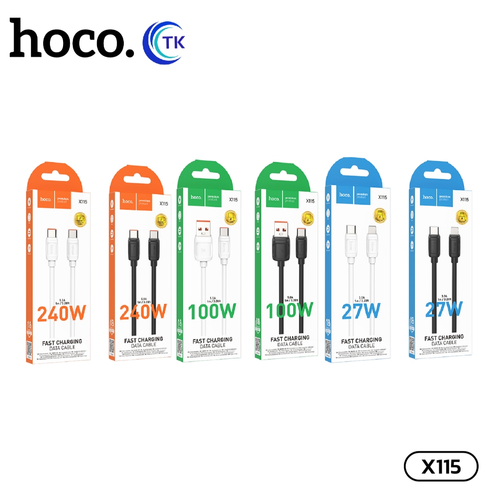 สายชาร์จเร็ว 5.0A กำลังไฟสูง 27W 100W 240W ความยาว 1 เมตร ป้องกันกระแสไฟเกิน HOCO X115 - รูปที่ 7