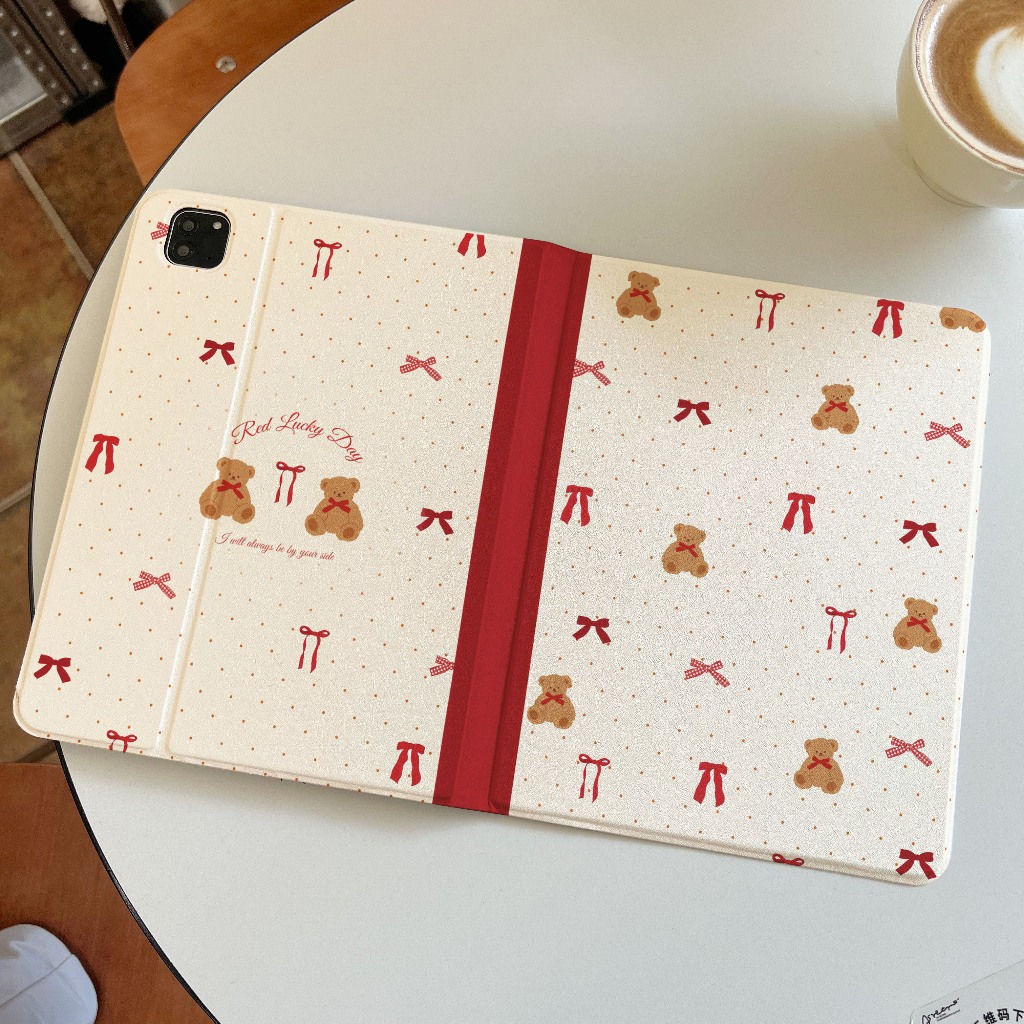 ✨ส่ง24ชม✨case iPad Gen11 Air7 Air8 MINI7 ที่ใส่ปากกา หมีโบว์ริบบิ้น เคส iPad Gen11 Air13 Gen10 Air5