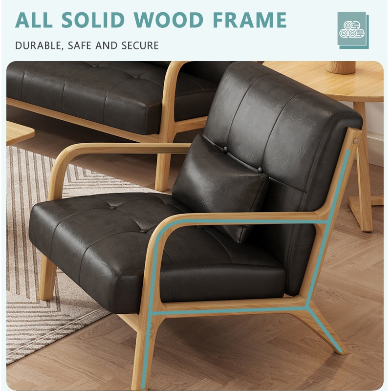 โซฟา โซฟานั่งเล่น โซฟาราคาถูกๆ โซฟาไม้ โซฟาคอนโด โซฟาสไตล์ญี่ปุ่น โซฟาหนังPU โซฟาสไตน์นอร์ดิก Sofa - รูปที่ 6