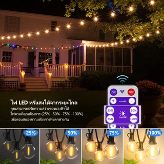 ไฟปิงปอง G40 ไฟโซล่าเซลล์ ขั้วE12 Solar 50LED IP65 ไฟกลางแจ้งกันน้ำ ไฟแต่งสวน คริสต์มาสไฟตกแต่งสวน