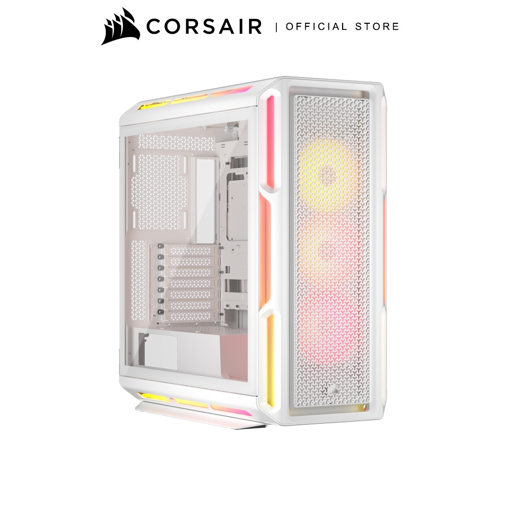 CASE CORSAIR ICUE LINK 5000T AIRFLOW WHITE FINISH PANEL 3 x LX120 RGB WHITE FANS MID-TOWER : CC-9011