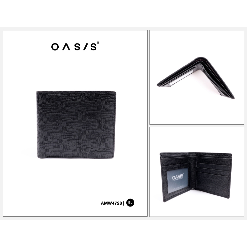 OASIS محفظة قصيرة جلد طبيعي — أسود — صورة 5