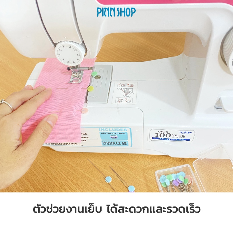 เข็มหมุดหัวดอกไม้ เข็มหมุดแบน สีพาสเทล บรรจุ 50 เล่ม ใช้งานง่าย เป็นตัวช่วยที่ดีในงานเย็บ - รูปที่ 4