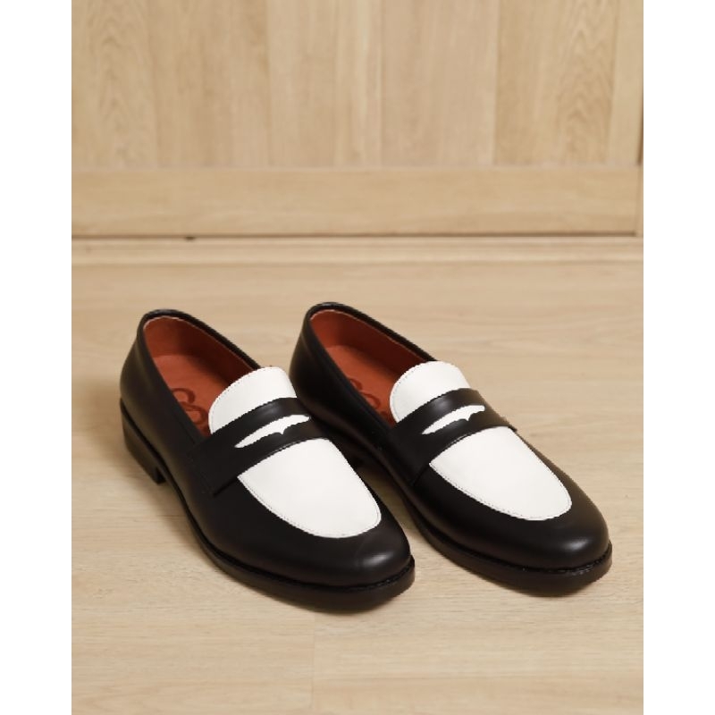 [J-4] Shoesshi รองเท้าหนังแท้ รองเท้าผู้ชาย Penny Loafer Two Tone