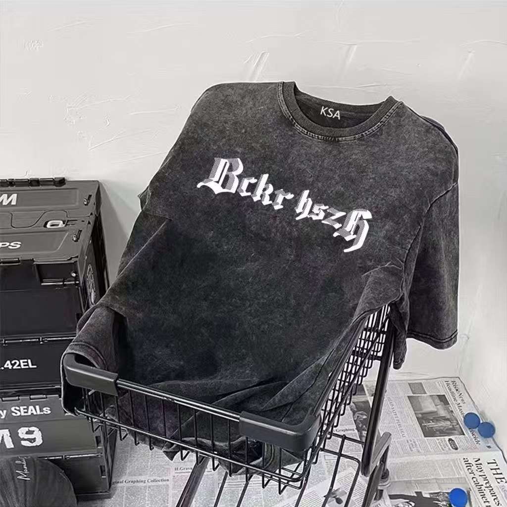 (F29) เสื้อฟอกขาว งานพิมพ์ลายหน้า/หลัง ใส่ได้หลายโอกาส เนื้อผ้าคอตตอน ผ้าไม่ลื่น นิ่ม ใส่สบาย