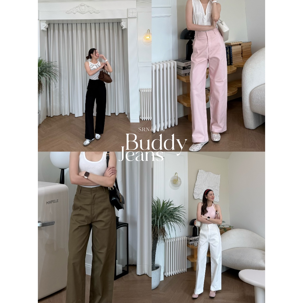 SRN-26 | Buddy Jeans กางเกงยีนส์ทรงกระบอก (XS-3XL)