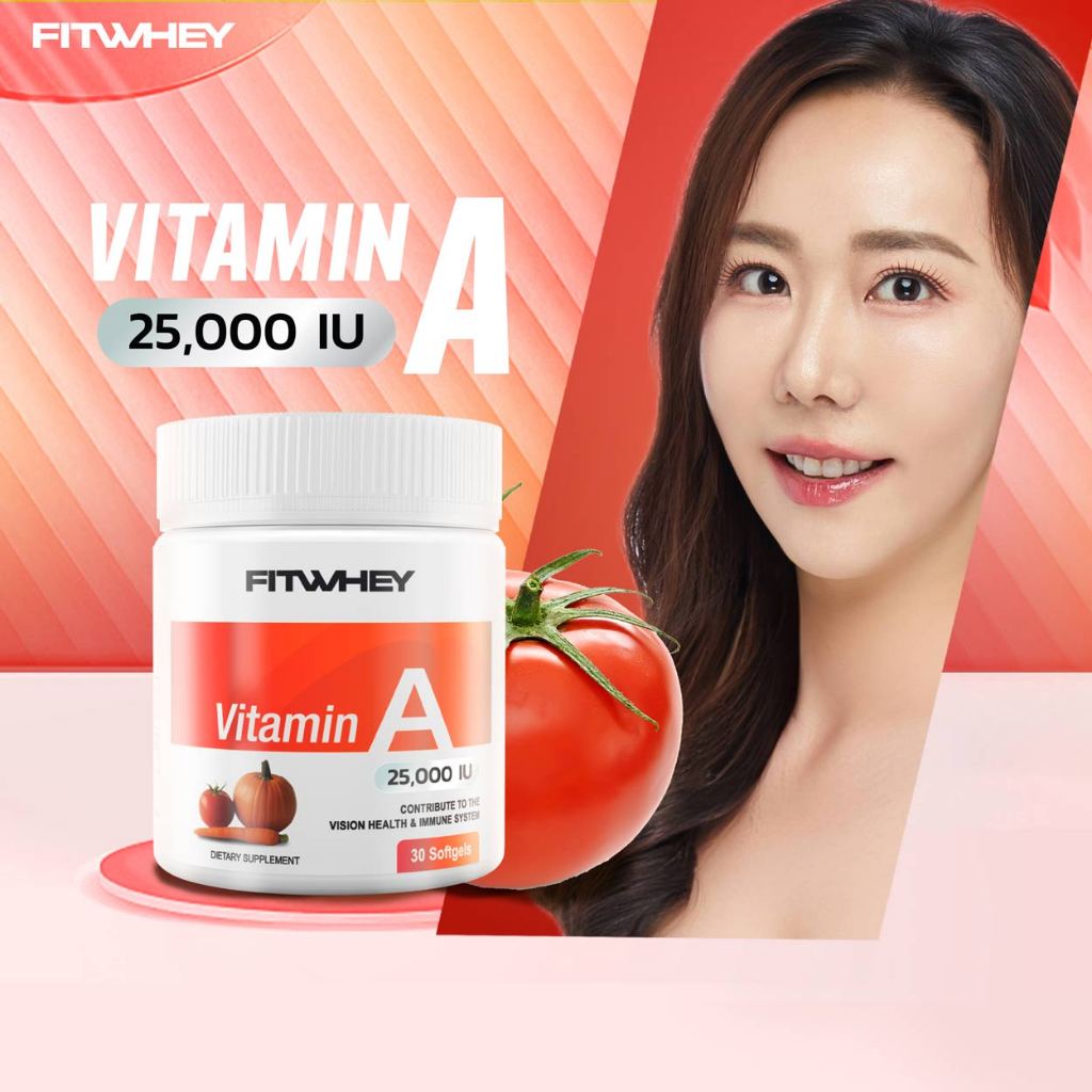 FITWHEY ວິຕາມິນ A 25,000 IU ຊ່ວຍດູແລສາຍຕາ ແລະ ຜິວພັນ