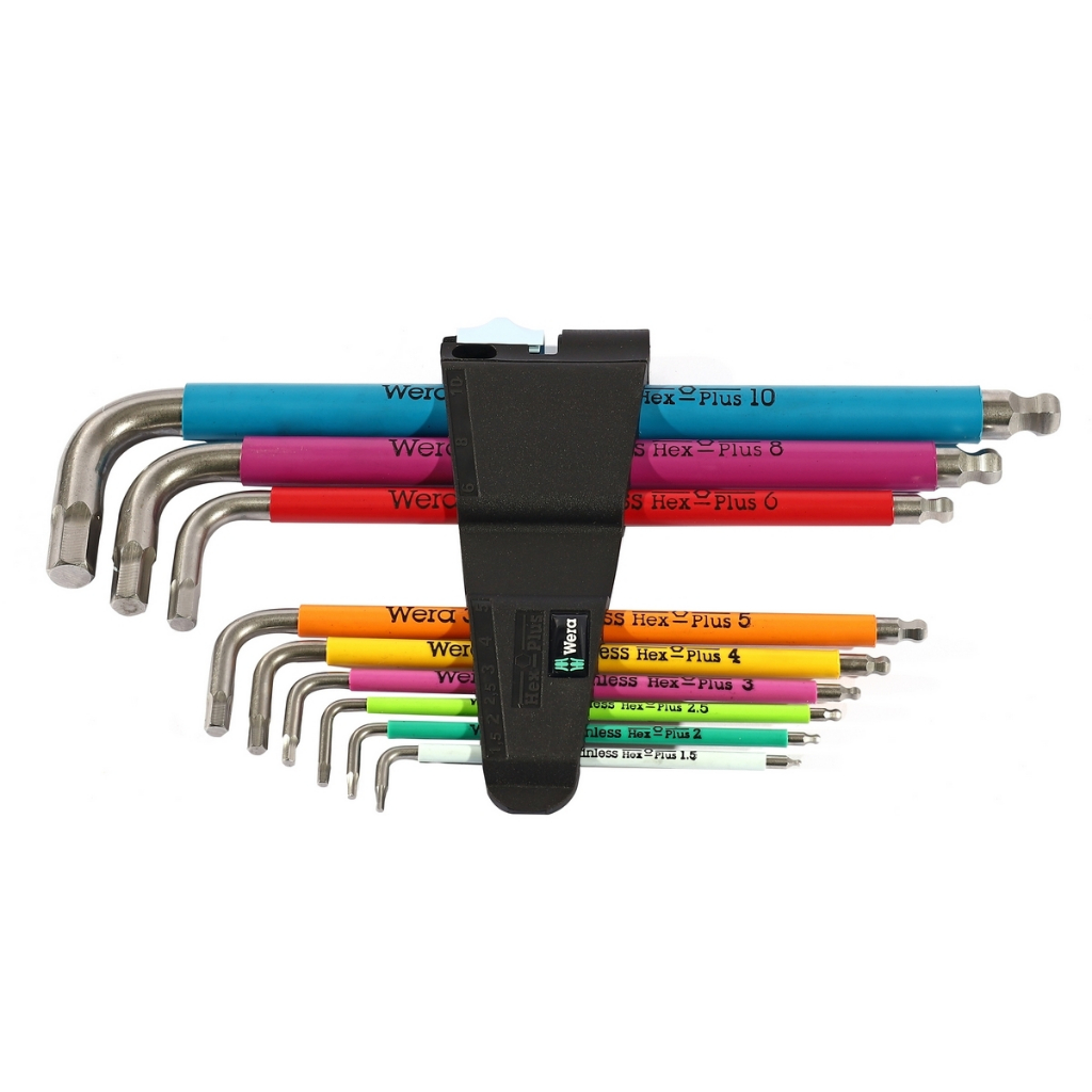 WERA ชุดประแจหกเหลี่ยมหลากสี 3950/9 Hex-Plus Stainless