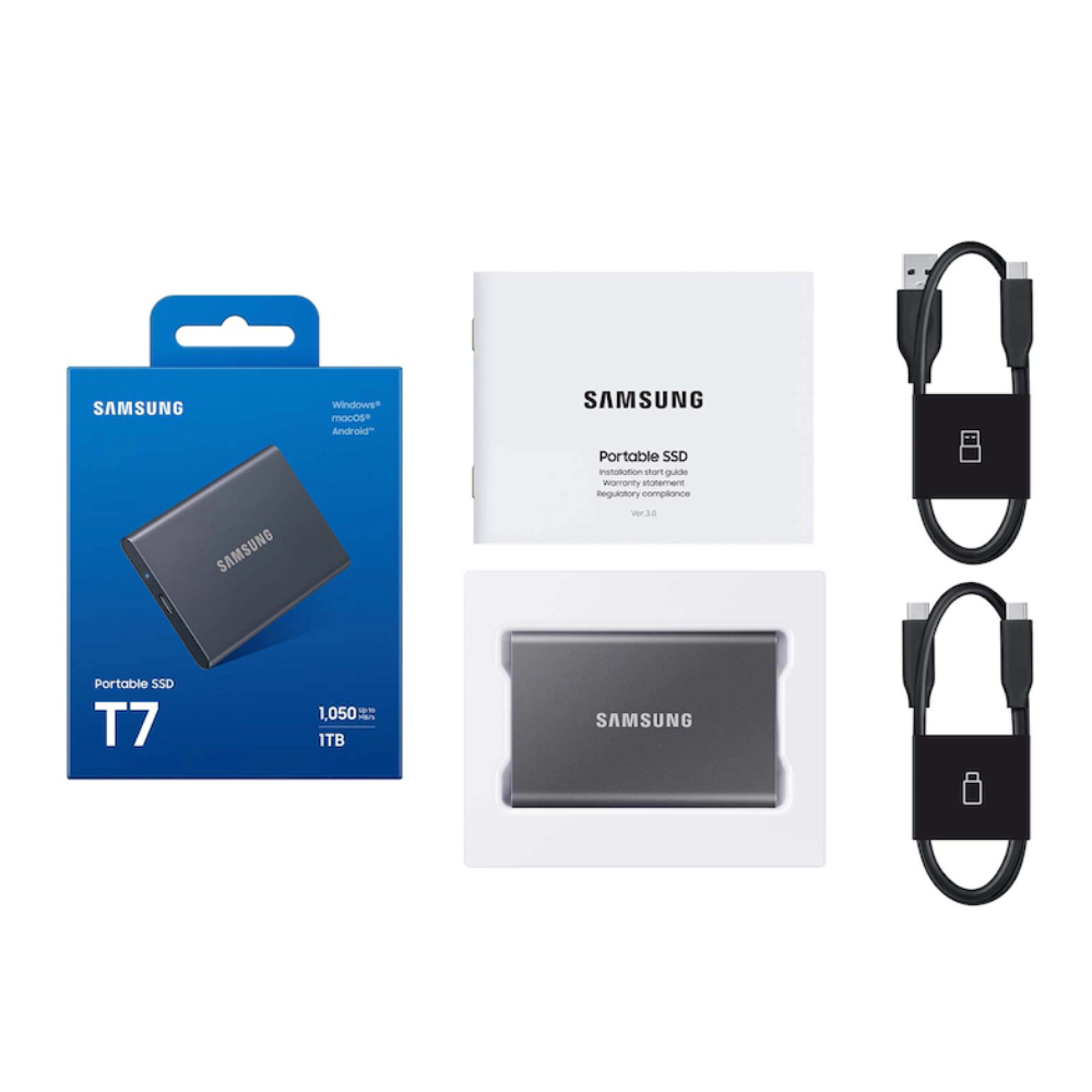 Samsung 1TB T7 Portable SSD (Gray)