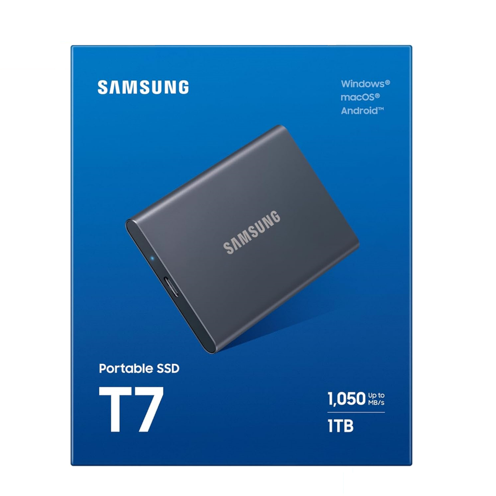 Samsung 1TB T7 Portable SSD USB3.2 (Gray)