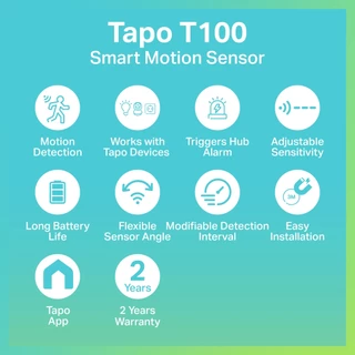 TP-Link Tapo T100 Smart Motion Sensor ตรวจจับการเคลื่อนไหว / Tapo T110 Smart Contact Sensor ประตูหน้าต่าง รับประกัน 2ปี