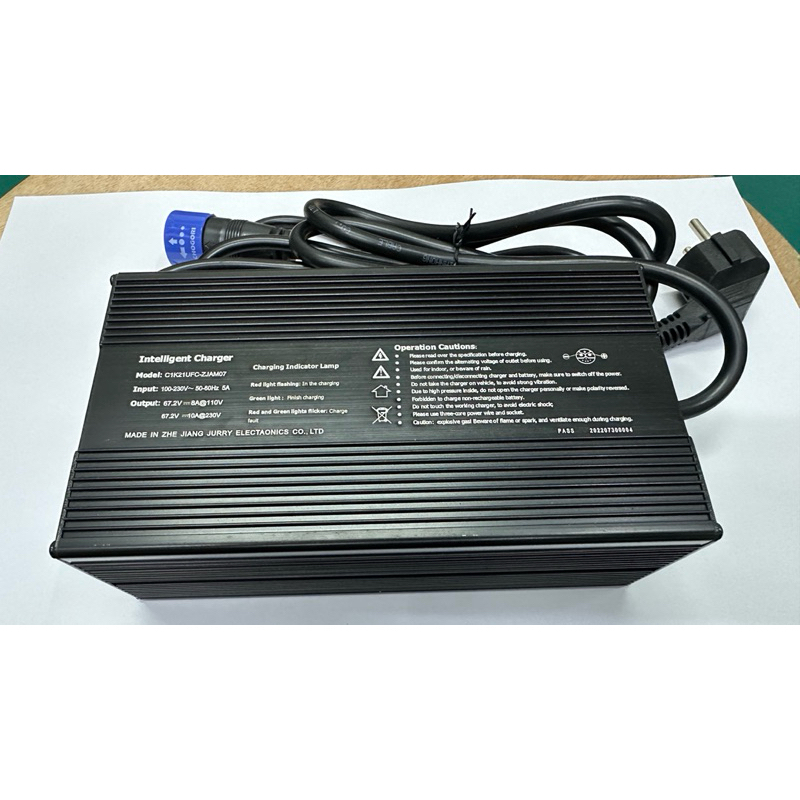 เครื่องชาร์จแบตเตอรี่ สำหรับรถไฟฟ้า Saber Tiger AJ EV Bike ขนาด 60V 10A Model : C1K21UFC-ZJAM07