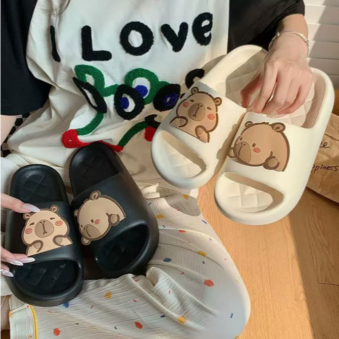 🧸ใหม่🧸(SH-5528)รองเท้าแตะ ลายCapibala รองเท้าแตะใส่ในบ้านและนอกบ้าน ยางEVA น้ำหนักเบานิ่มใส่บาย