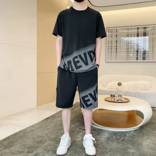 TS MEN เสื้อชุดผู้ชาย เสื้อผู้ชาย กางเกงขาสั้นผู้ชาย (เสื้อ+กางเกงขาสั้น) ดีไซน์เก๋ ขนาดมาตรฐาน TZ23
