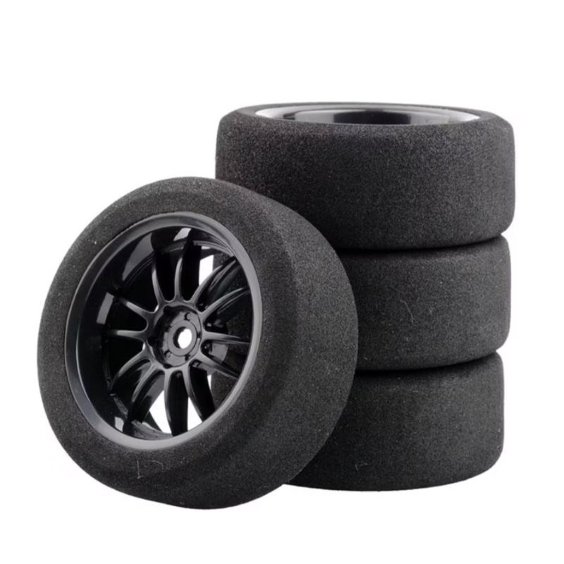 (สินค้าในไทย) ล้อรถบังคับ 4 เส้น ดุม 12 มม. ชนิดล้อโฟม  สำหรับ wltoys 124019 144001 124017 หรืออื่นๆ