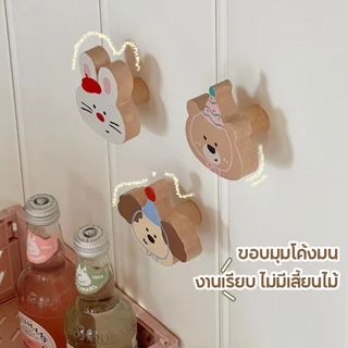 🏷️[Home] ตะขอไม้ ตะขอหมี animal&HOOk ไม่ต้องเจาะรู เรียบง่าย สําหรับแขวนตกแต่งผนังบ้าน พร้อมกาว